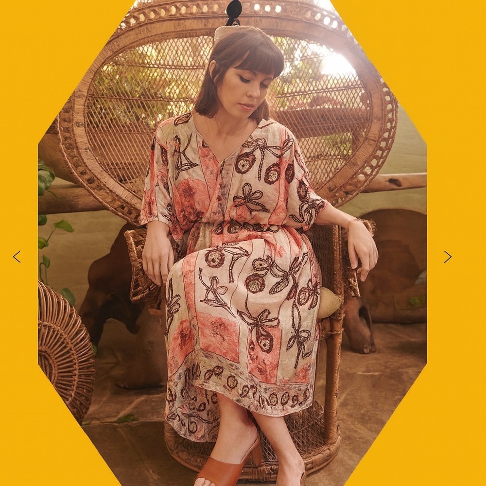 Plastic Island Kimono-Sleeve Midi Dress